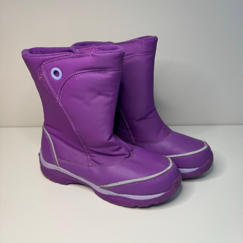 Lands End Girls Purple Waterproof Snow Boots Size 6M Youth Insulated Winter